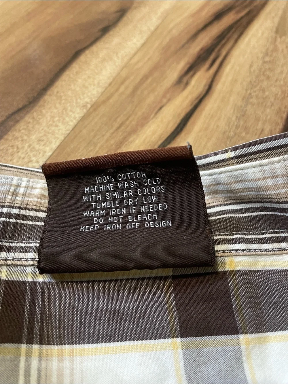 Southpole Plaid Button Up Shirt Size Large Brown Neutral Grid Y2K Streetwear